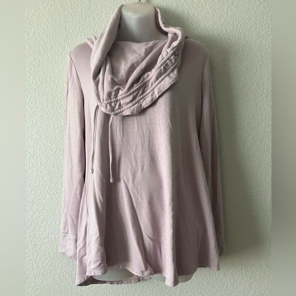 Soft surroundings lindy tunic pullover sweater M w/ thumb holes asymmetrical